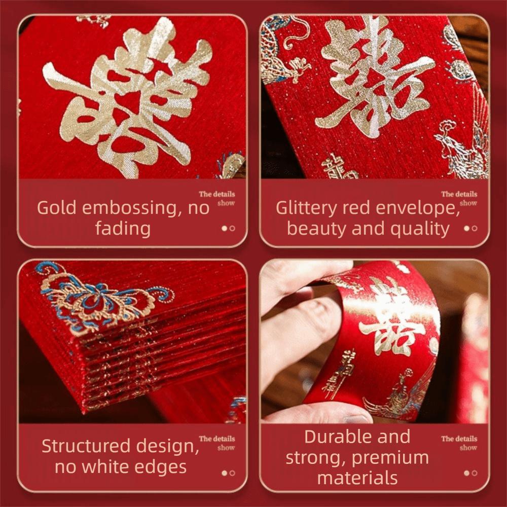 80Pcs Good Luck Blessing Multiple Patterns Hongbao Mini Red Money Pocket Traditional Sturdy Luck Money Bag Chinese New Year