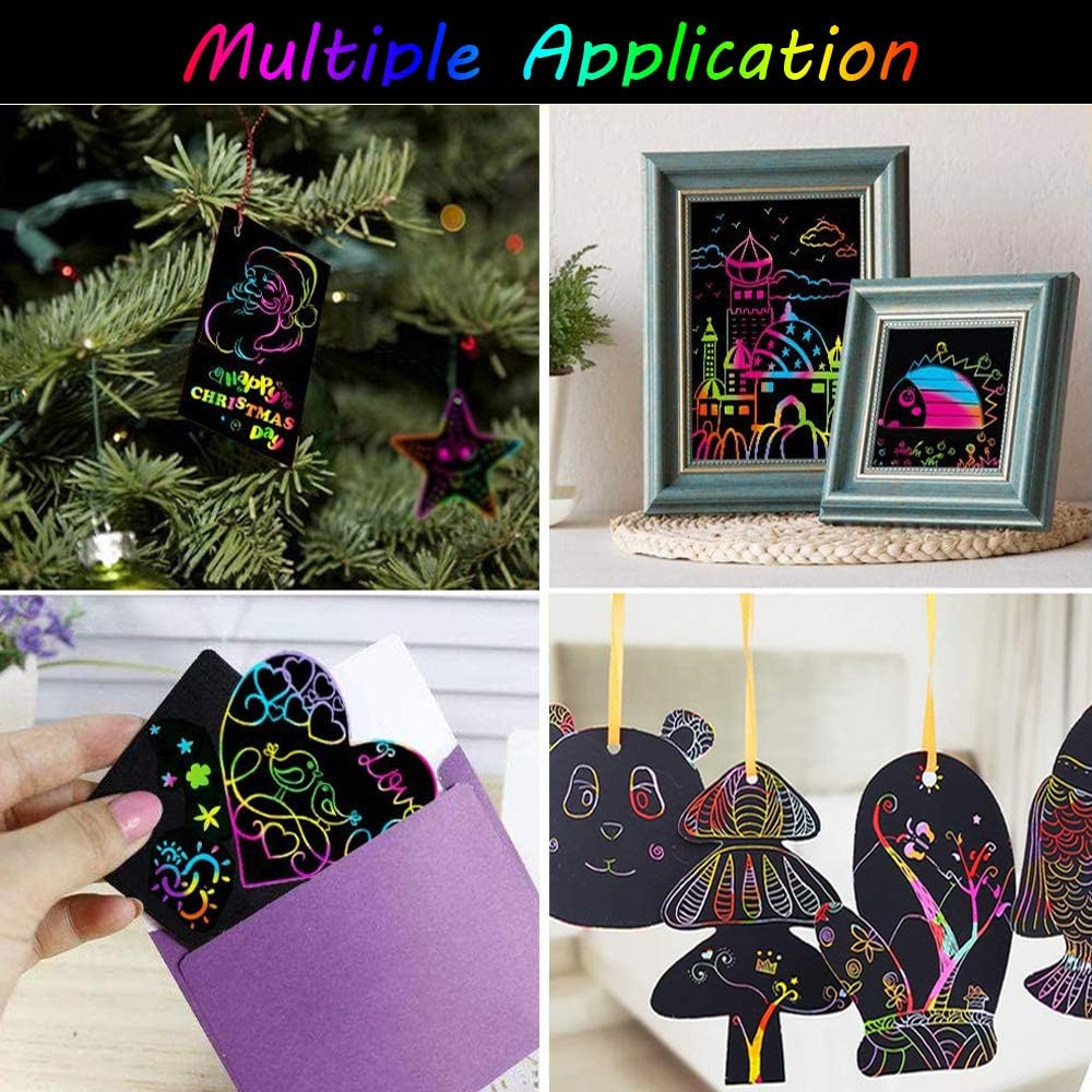 Montessori Scratch Painting Note Scratch Art Paper DIY Children Magic Rainbow Scraping Drawing Art Paper Notepad Stationery Toys