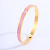 Titanium steel bracelet, European and American fashion enamel drip bracelet, girls' high-end k real gold electroplated bracelet