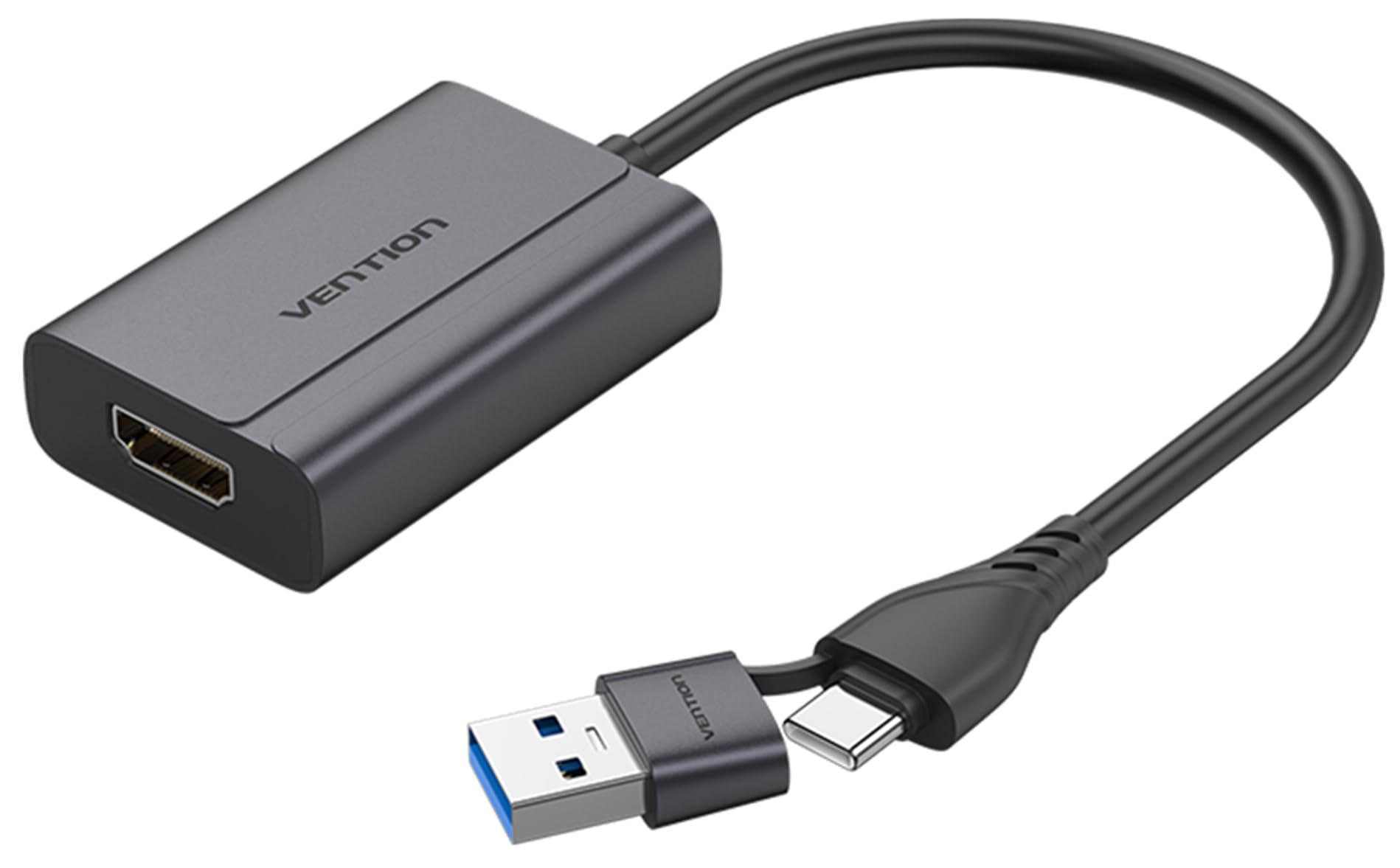 

Кабель VENTION для преобразования USB-C/USB-A в HDMI из алюминиевого сплава,