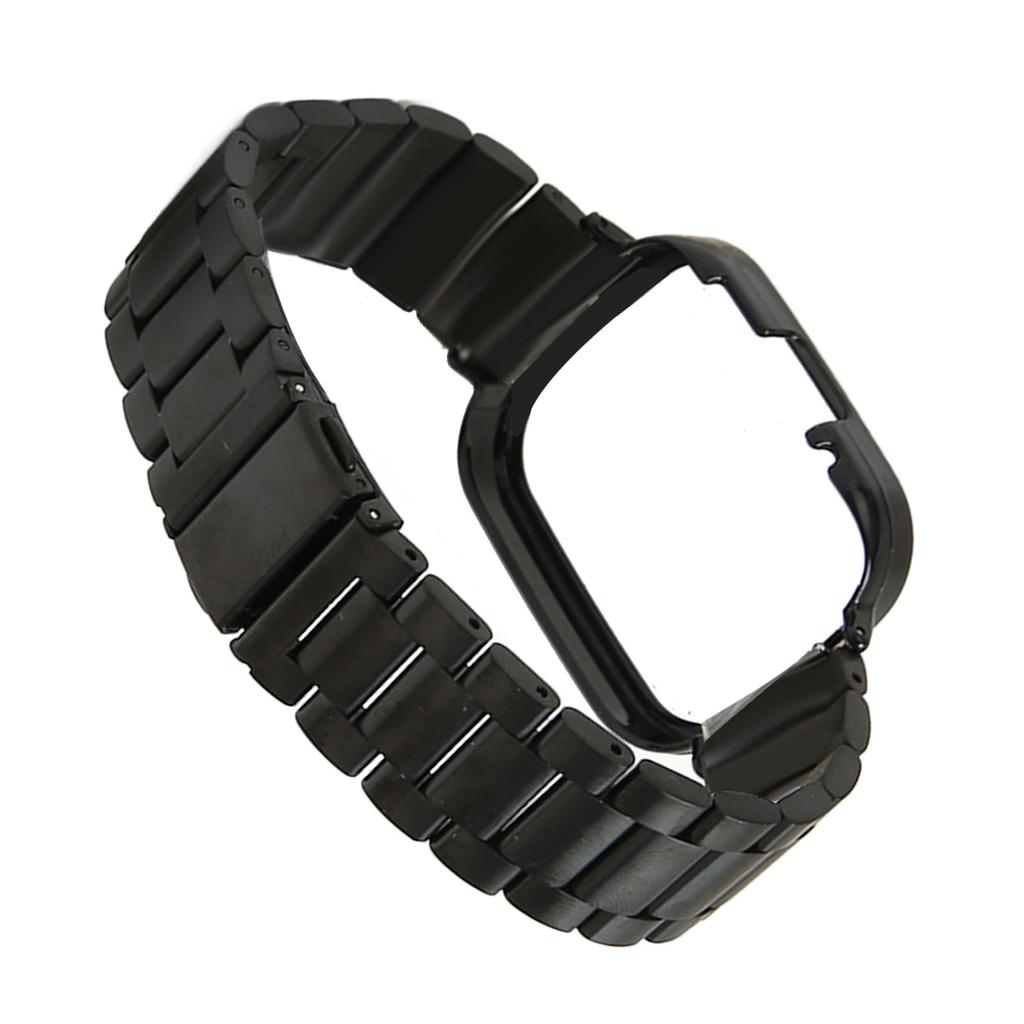 Watch Strap Protective Case Band 2 in 1 Adjusted Stainless Steel Watch Band for