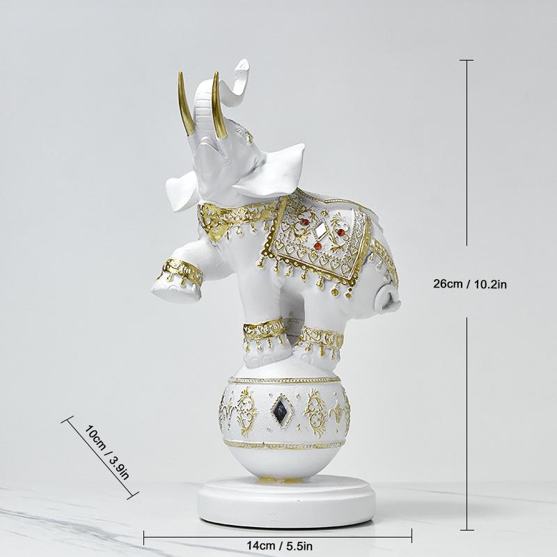 26cm Resin Elephants Wildlife Statue Sculpture Decoration Abstract Animal Figurine Room Desk Home Interior Decorating Gift