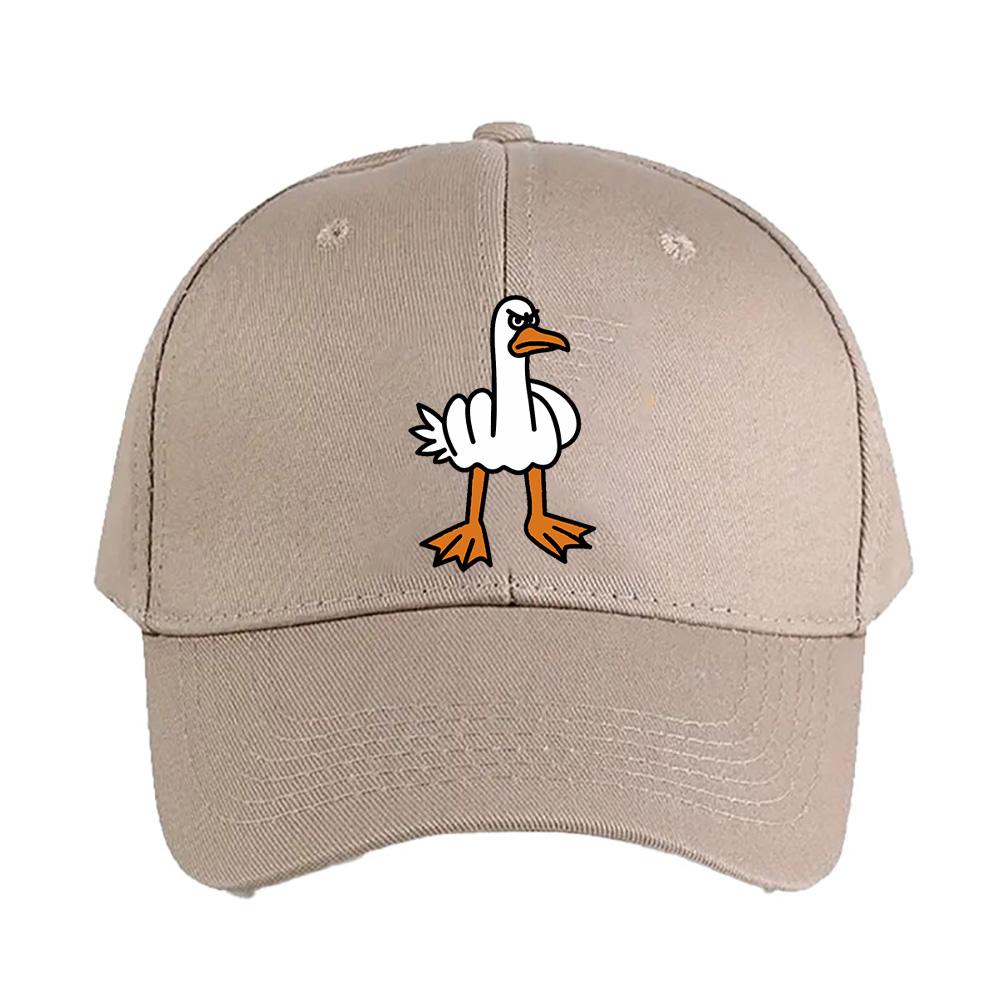 Middle Finger Goose Angry Meme Animal Cap Summer Adult Baseball Cap Adjustable with Curved Brim Duckbill Hat Protection Sun Hats