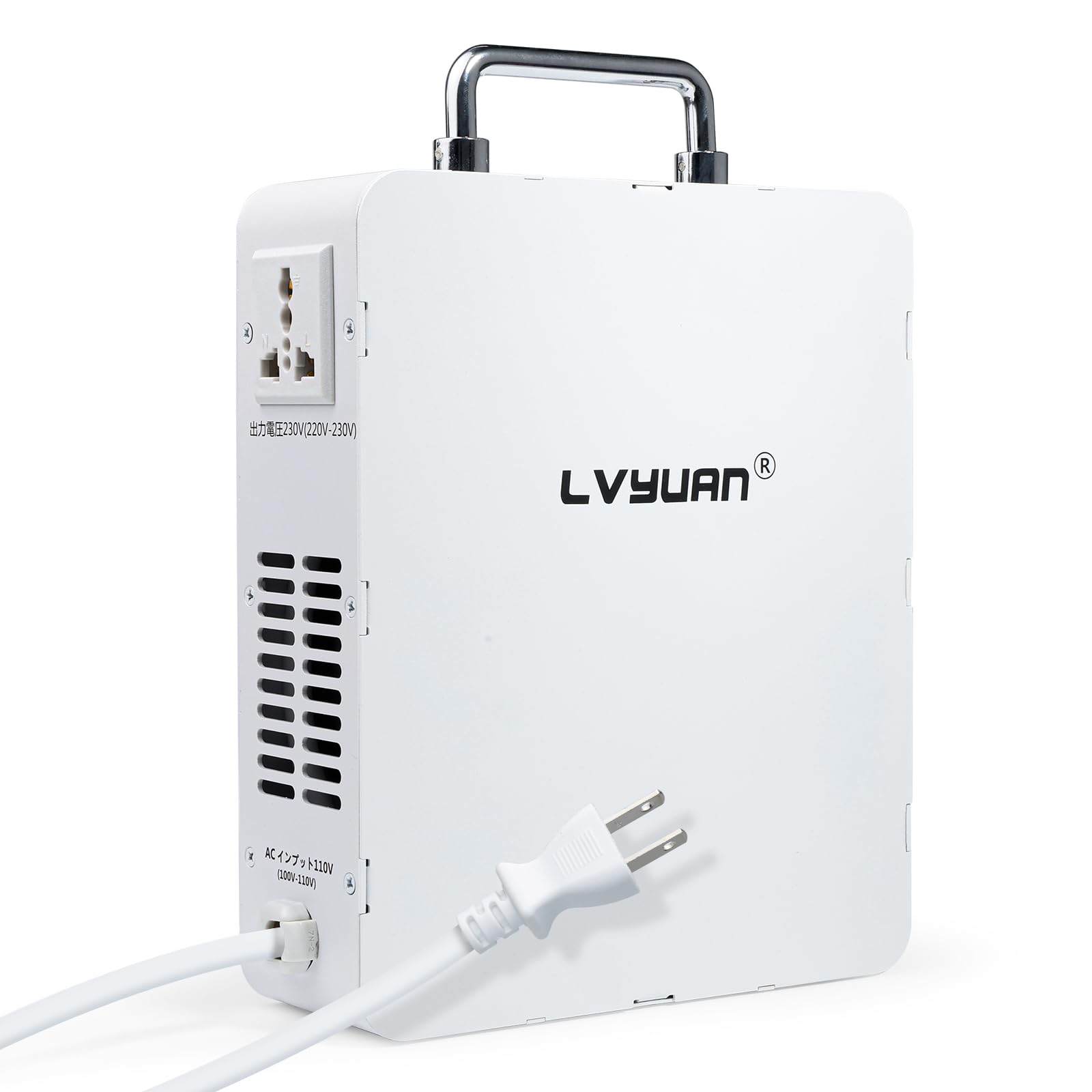 

LVYUAN 2000 Вт Новий Стильний Портативний для Використання Закордонних Електричних Виробів з Живленням від 100В до 220В Мідний Трансформатор 2000ВА Інструкція з Експлуатації