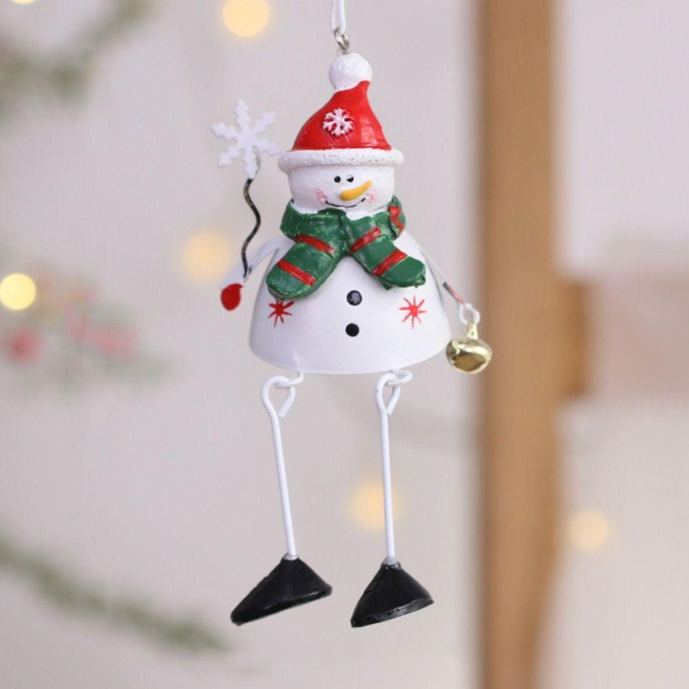 

Iron Christmas Snowman Pendant Painted Car Pendant Party Supplies Xmas Tree Decorations New Year long legged snowman
