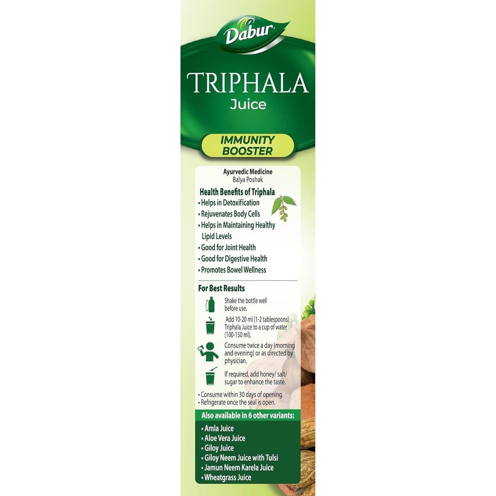 Dabur Triphala Saft 1L Ayurvedischer Kräutersaft für das tägliche Wohlbefinden Natürliches Antioxidans Fruchtmischungsgetränk Balance