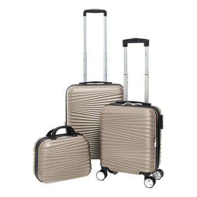 Set of 2 Rigid Expandable Suitcases + 30% Volume + Vanity - Lys Paris 323/3 - Rose Gold