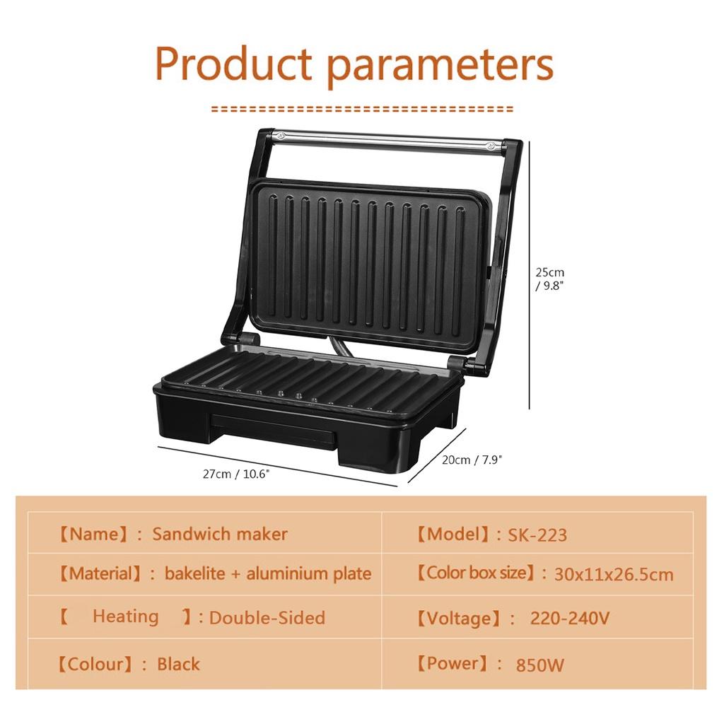 220-240V Dual Toast Grill Non Stick Surface Automatic Temperature Control Breakfast Maker Electric Sandwich Steak Maker