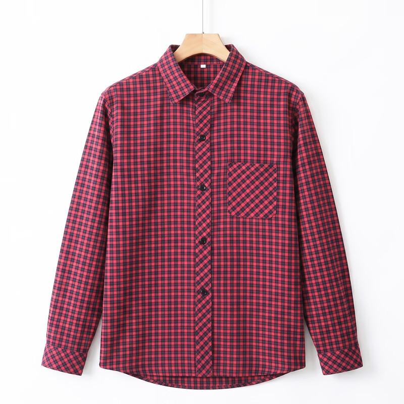 Langsaha Women's Loose-Fit Plaid Long-Sleeve Casual Shirt