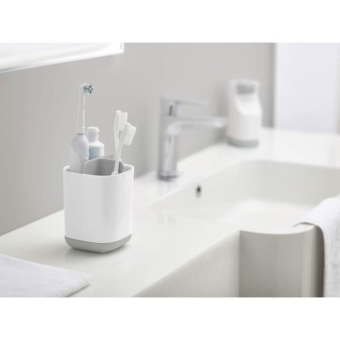 Porte-brosse à dents - joseph joseph - 12,7 cm - blanc/gris - antidérapant - plastique