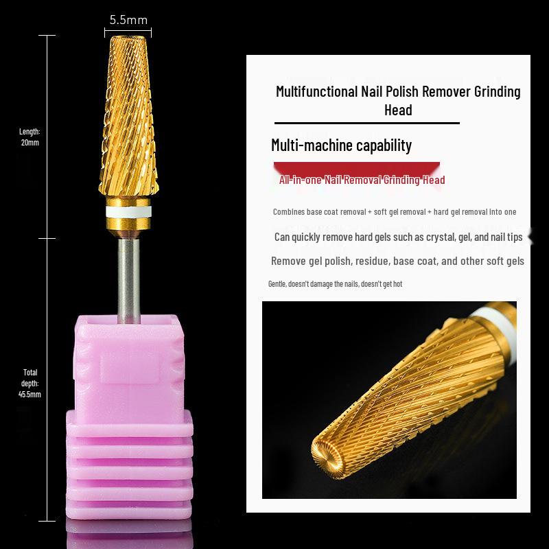 

Инструмент для русского маникюра 5-в-1 Huiershun: Сплавная шлифовальная головка для удаления кутикулы, твердого геля и мягкого геля