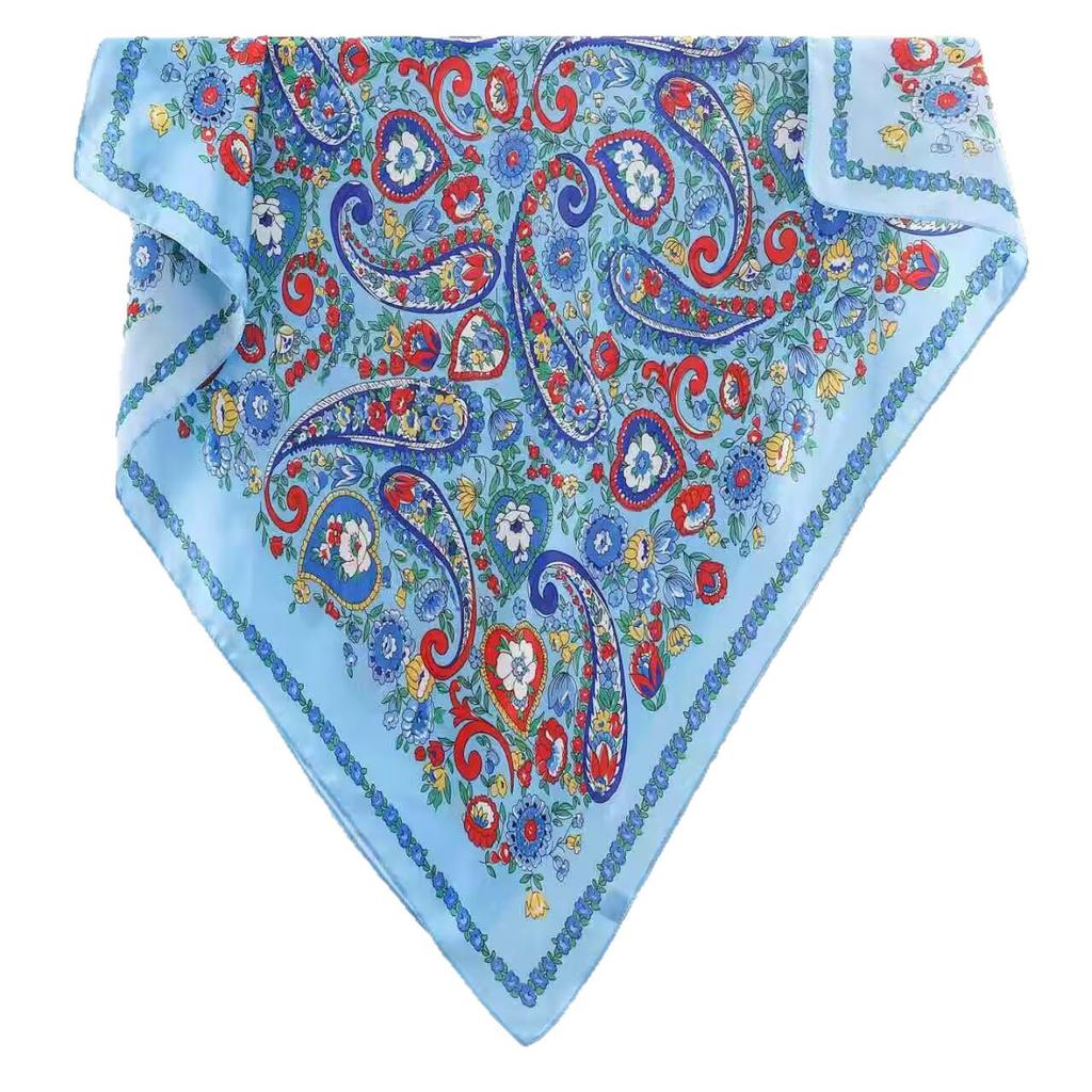 New ethnic style decoration Yunjin forging small scarf elegant small floral silk scarf women's versatile small square scarf