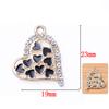 Engood 100Pcs Rhinestones Double-Heart Button for DIY Jewelry Necklace Earring Pendants Hair Sewing Trim & Embellishments Craft