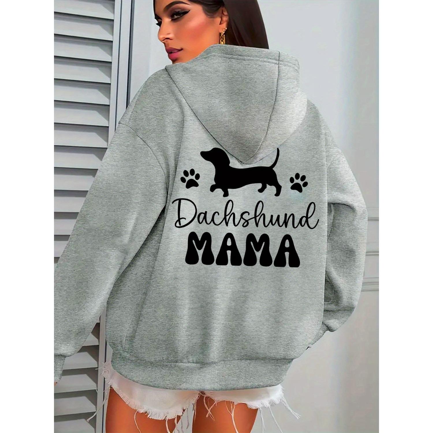 

Dachshund Mama Funny Dog Printing Female Hoody Harajuku Round Neck Clothes Fashion Soft Long Sleeve Hooded Autumn Warm Hoodies XL