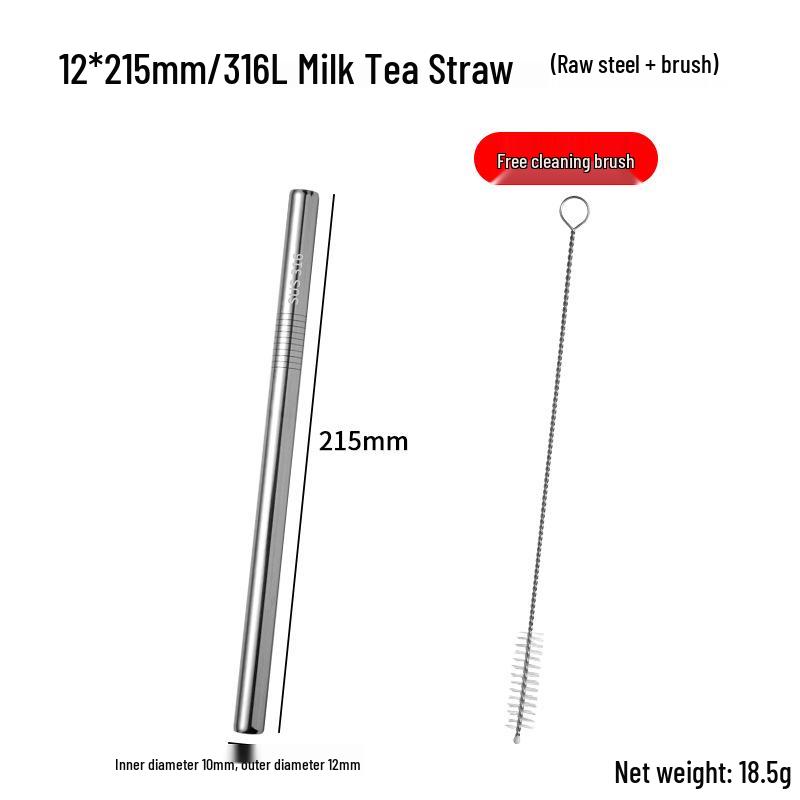 Hongjunda 316 Stainless Steel Reusable Bent Straw Set