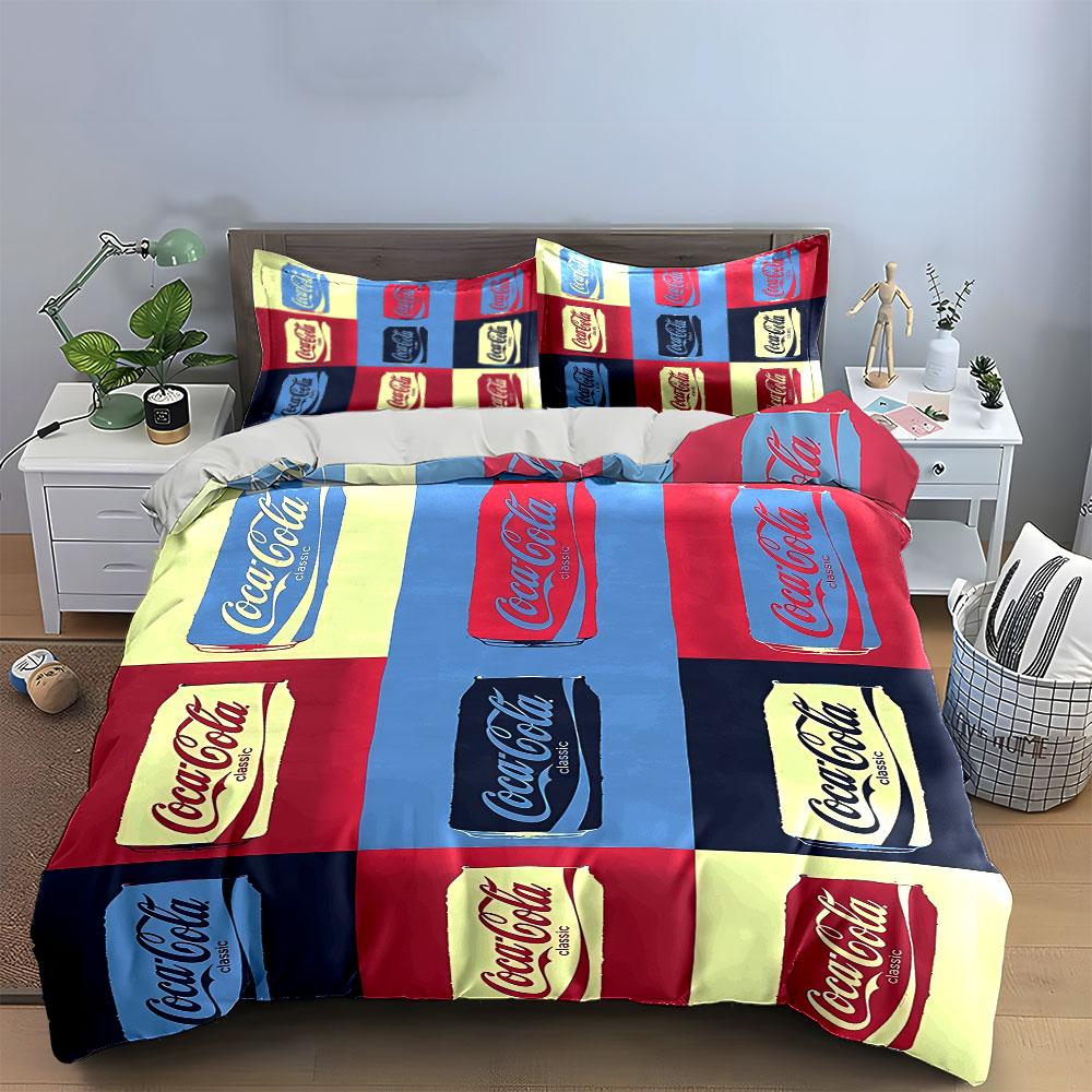 Pop Art Soda Can Design Bedding Duvet Cover Set Duvet Cover Pillowcases (1*Duvet Cover 2*Pillowcases, without duvet insert)