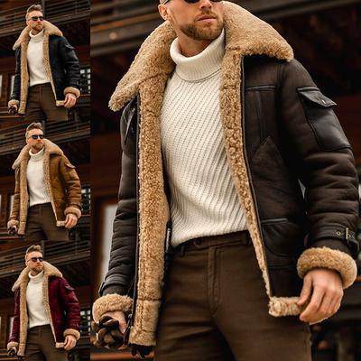 4 Colors High Quality Fashion Men's Cashmere Padded Leather Jacket Vintage Man Streeetwear Thicken Coat Motorcycle Jackets Pullovers Plus Size