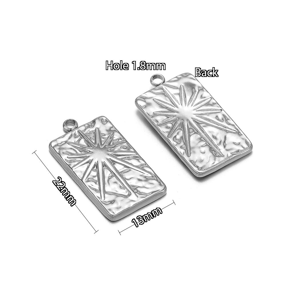 5Pcs Feather Tag Sun Flower Charms Gold Color Stainless Steel Pendants Necklace Earrings Making for DIYJewelry Findings Bulk