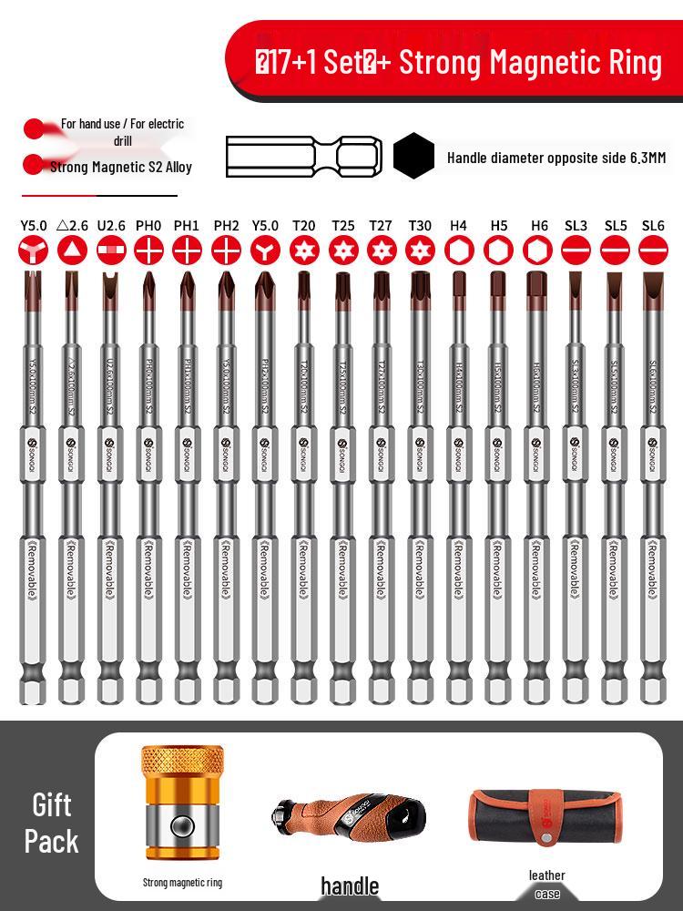 Multi-Functional Magnetic Triangle & Torx Screwdriver Bit Set for Manual & Electric Tools