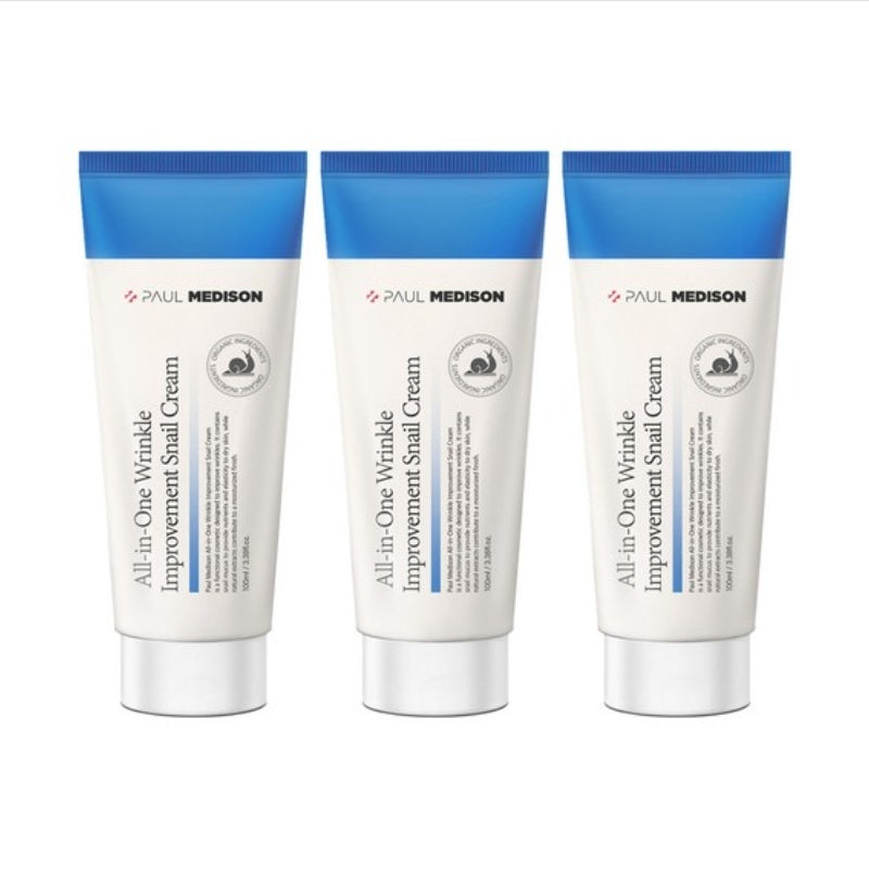 Paul Medison All-in-One Wrinkle Improvement Snail Cream 100ml*1Pc/3Pcs/5Pcs