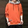 Men Autumn Hoodie Loose Hooded Contrasting Colors Hip Hop Casual Keep Warm Drawstring Korean Style Pullover Spring Hoodie Male Clothes