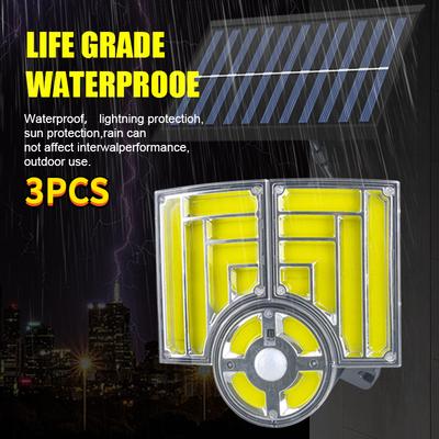 Solar Flood Lights with Motion Sensor Solar Powered Lights 3 Modes Outdoor Waterproof 112LED 120COB Split Wall Security Lamp
