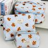 3pcs Cute Pink Bear Cosmetic Bag Large Capacity Makeup Pouch Zipper Multifunctional Travel Bathroom Storage Gift for Women Girls