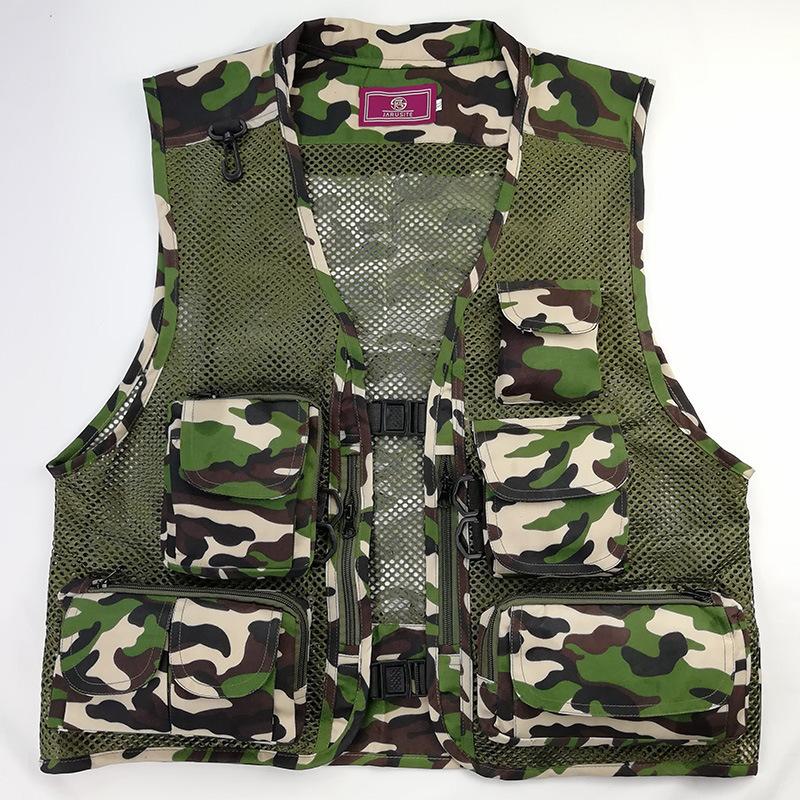 BEPAN Outdoor Leisure Sports Fishing Vest Mesh Breathable Vest Outdoor Mountaineering Multi Pocket Vest