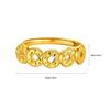 Qian Duoduo Copper Coin & Ice Design Women's Luxury Gold Ring