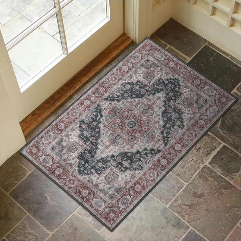 Persian Style Print Modern Entrance Carpet Rug Non-Slip Door Mat for Home Decoration Durable Easy Clean Indoor Outdoor Decorate