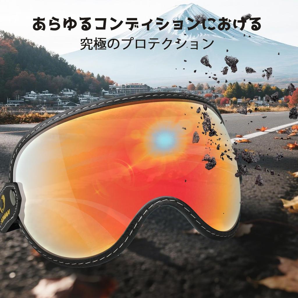 Retro Motorcycle Goggles with Elastic Portable and Easy to Replacement Open Face Full Designed to Fit and Full Face Road Motorcycle Unisex and Night L