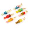 1 Piece Brass Ocean Jewelry Charms Carp Fish 18K Gold Plated Colorful Enamel Fish Pendant For DIY Necklace Making 26x6.5mm