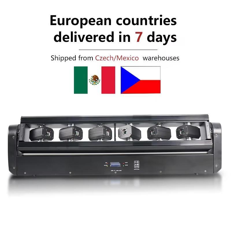 DMX 6 eyes laser light RGB 3in1 Bar Light DJ Laser Projector 6 Eyes Beam Lasers Moving Head Lights Disco Wedding Party Stage Lighting.atmosphere