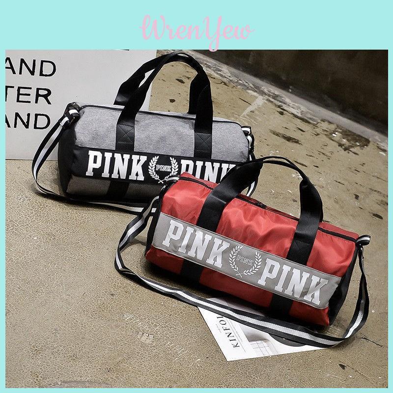 Stilvolle und vielseitige Victoria's Pink Pink Canvas Yoga-Duffle-Tasche für Reisen und Urlaub