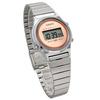 CASIO Casio Standard Cheap Casio CASIO CLASSIC Women's Quartz Digital Wristwatch with Resin, Stainless Steel, and Metal Finishes, Silver and Salmon Pi