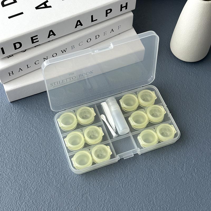 6 Pair Contact Lens Case Contact Lens Storage Box Portable Travel Contact Lenses Case Soak Container Lenses Box for Beauty Pupil