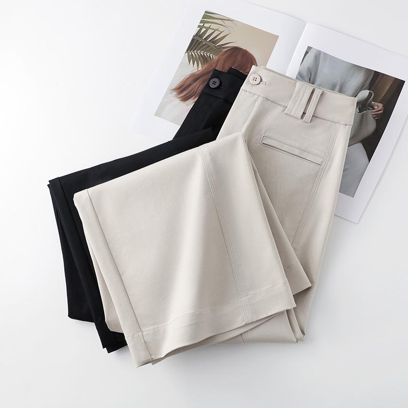 Women's Tencel-Cotton Wide-Leg Pants - High-Waist Loose Fit, Slimming Straight-Leg Style for Spring/Summer 2025