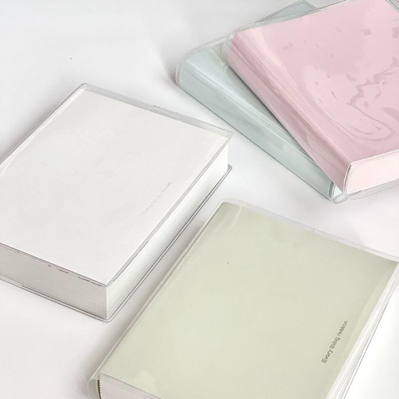 Macaron Verdicktes Notizbuch 400 Seiten Große Kapazität Transparente Kunststoffhülle Notizbuch Schüler Büro Schreibjournal