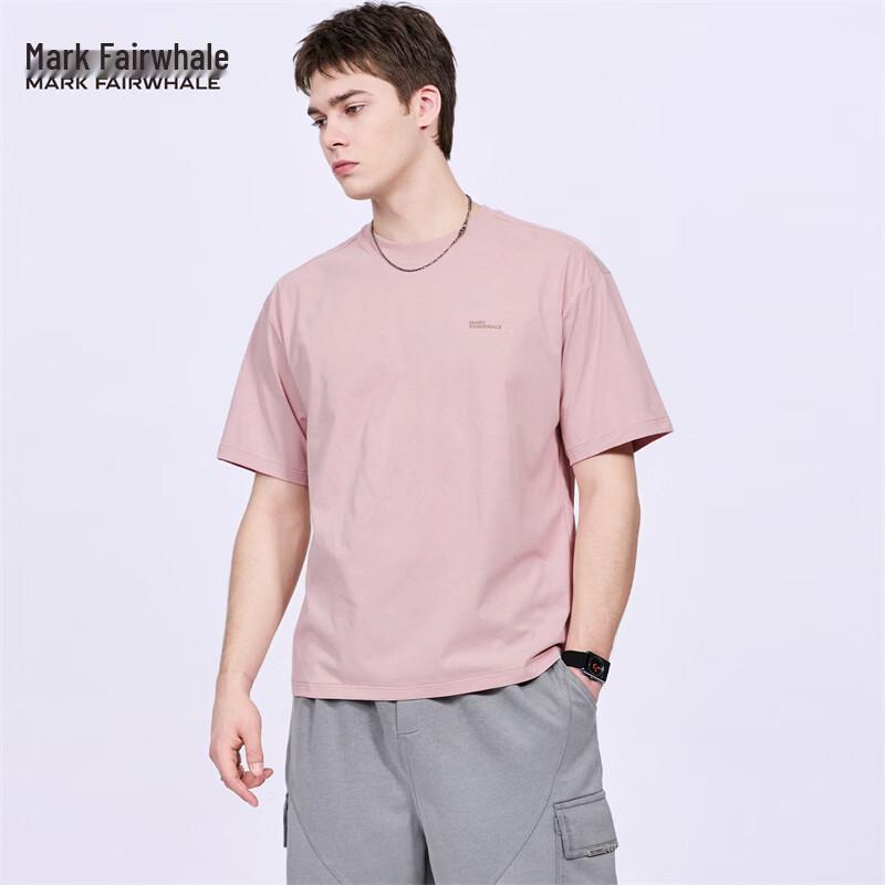Mark Fairwhale Men s Elastic Skin-Friendly Embroidered Short-Sleeve T-Shirt L