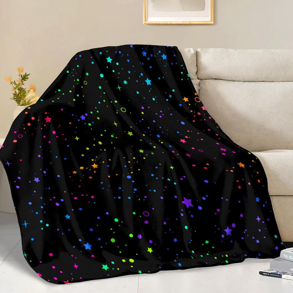 Starry Night Sky Print Decorative Throw Blanket for Sofa, Bed, Home Decor, Camping, Office, and Artistic Gift