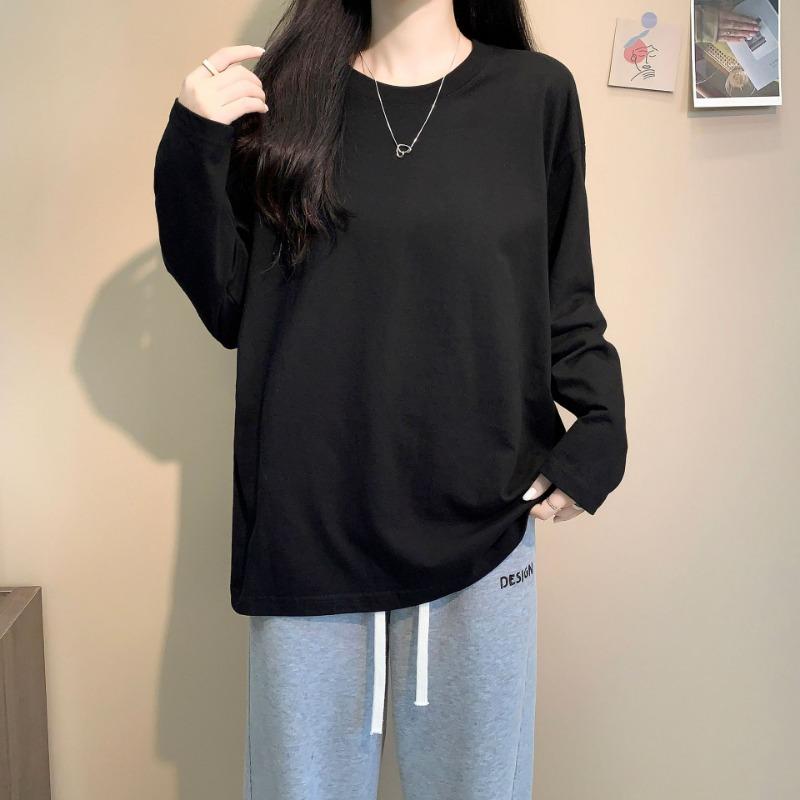 Cotton Autumn Long Sleeved T-shirt Women's Loose Top