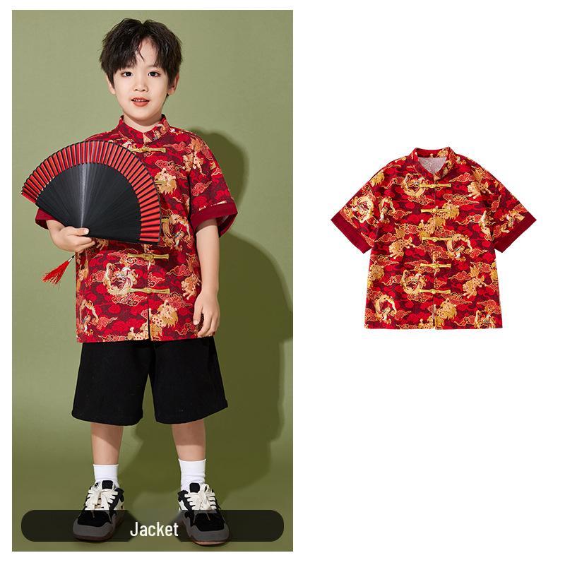 June 1 Children's Cheerleading Outfit Guochao Tang Suit for Boys and Girls - Chinese Style Poetry Recitation and Chorus Costume