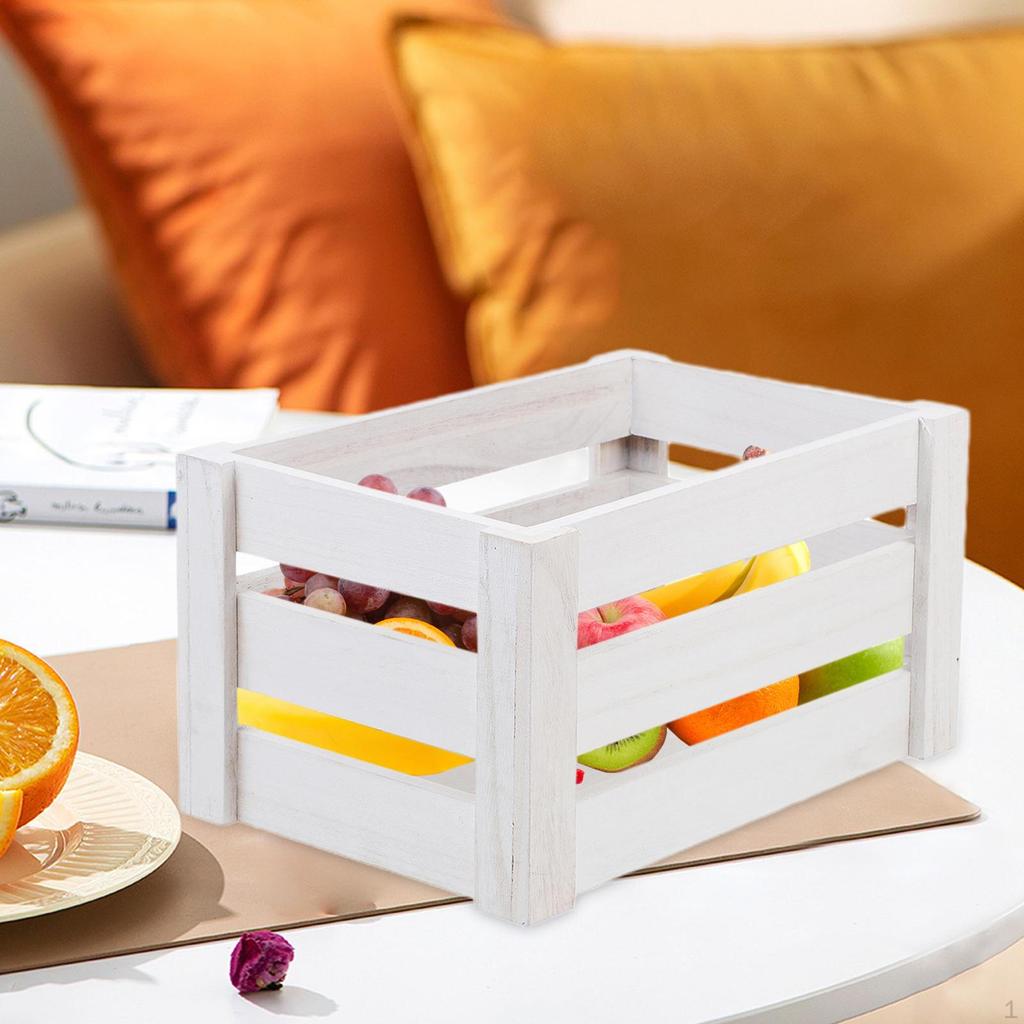 Vintage Holzkiste Desktop Organizer Korb Natürliche Robust Container Bin Holz Massivholz