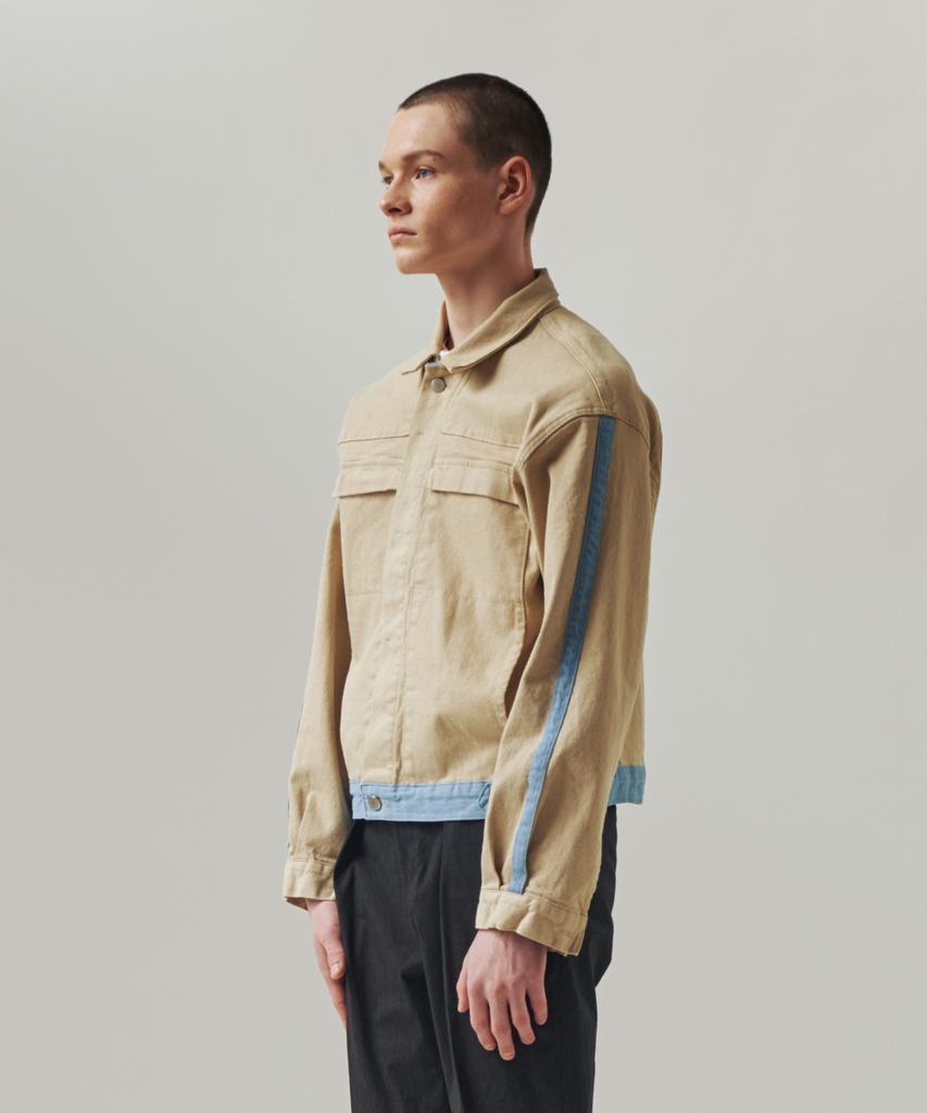 Trip Le Sens Denim Block Jacket Beige
