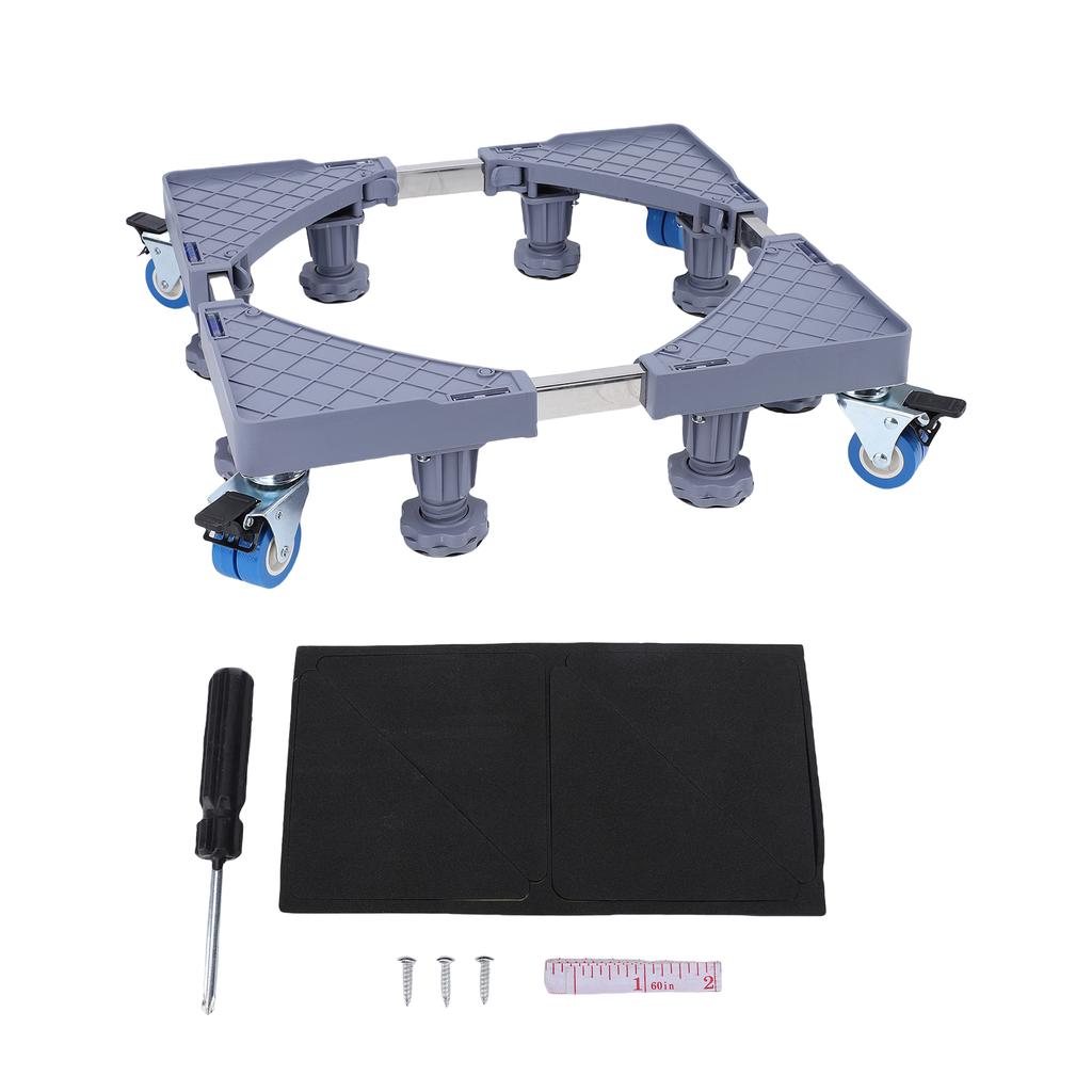 Kühlschrankständer Mobile Basis Verstellbare Möbelkarre mit 8 starken Füßen 4 Feststellrädern für Waschmaschine Waschmaschine