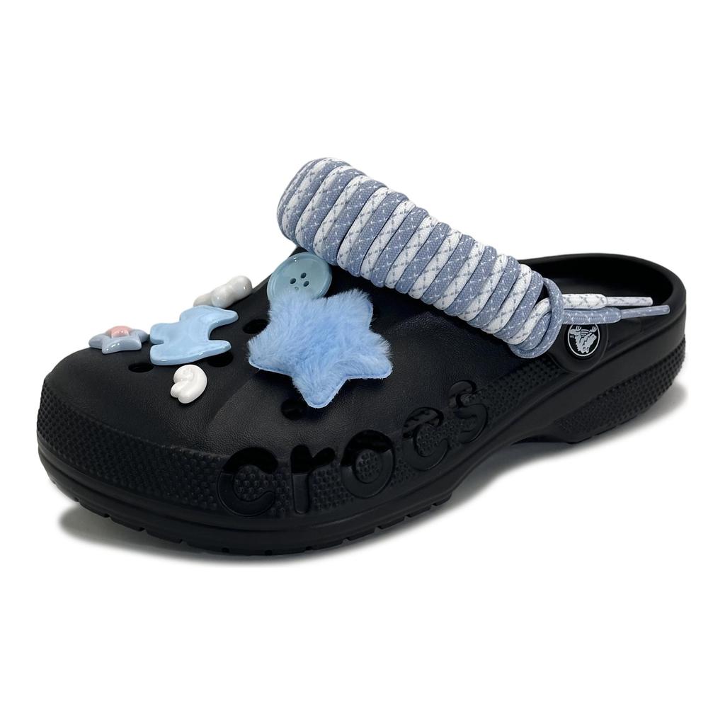 Crocs Baya EVA Blue Puppy Cute, Fun and Fashionable Fresh Niche Non-Collision College Casual Versatile Hole Shoes Unisex Black