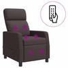 Massage Recliner Dark Brown Fabric