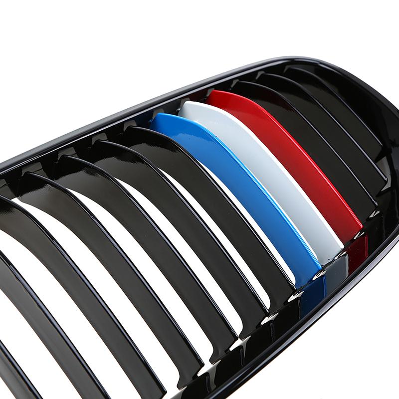 Front Bumper Hood Grills Glossy Black Single Slat Racing Grill Car Accessory For BMW 3-Series E92 E93 Coupe Cabrio 2010-2013 Facelift