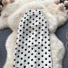 Mid-Length Skirt Women's Spring And Summer High-Waisted A-Line Skirt Polka Dot Skirt All-Match Simple One-Step Skirt