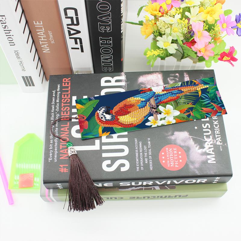 Semn de carte cu ciucuri cu pictură cu diamante delicate, încântătoare, cu fluturi, semne de carte cu mărgele